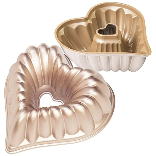 Erreke Gugelhupfform mit doppelter Antihaftbeschichtung, Amour | robuster Aluminiumguss. Savarin für gleichmäßiges Backen. Flan. Pudding. Gelee. Backform. Kuchenform. Leichtes Entformen