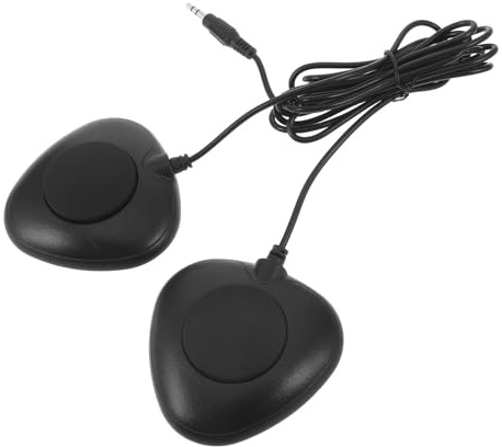 SOLUSTRE Elektronisches Doppelfußpedal für Elektronisches Schlagzeug mit 3,5-mm Klinkenstecker Geräuschloses Übungs Fußpedal aus Kunststoff und Metall für Zuhause und Studio