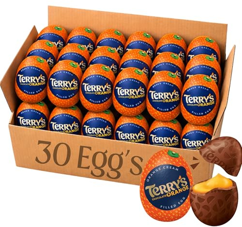 Terrys Chocolate Orange Filled Egg 34g Bulk | Milk Chocolate Orange Cream Egg | Easter Egg Hunt, Party Bags & Family Treats (30 Egg)