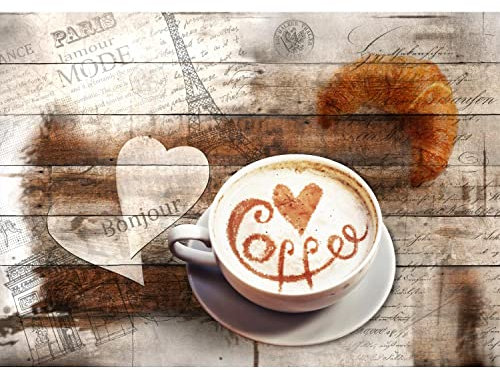 Runa Art Fototapeten 396 x 280 cm Küche Kaffe - Vlies Wanddekoration Wohnzimmer Schlafzimmer - Deutsche Manufaktur - Braun Beige 9367012a