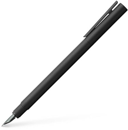 Faber-Castell 342300 - Stilografica Neo Slim in metallo, pennino M, nero