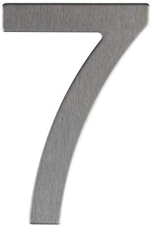 Lettera e Numero civico in acciaio inox opaco, adesivo, altezza 76 mm, numero civico design… (7)
