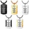 JewelryWe Schmuck 5pcs Edelstahl Dog Tag Kreuz Bibel Gebet Bibelvers Anhänger Halskette Retro Vaterunser Kettenanhänger mit 56cm Kette für Herren, Silber Gold Schwarz, mit kostenloser Gravur