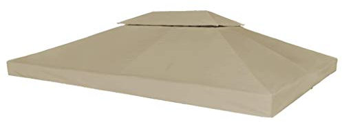 Festnight Toile de Toit |Toit de Chapiteau | Toile de Rechange pour Tonelle | Toit de tonnelle 3x4 m imperméable Taupe