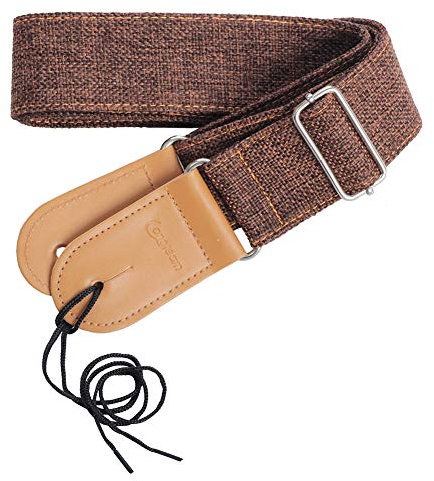 Asudaro Gitarrengurt 80-140cm Vintage Gurt Gitarre Baumwolle und Leder Verstellbar Bass Gurt Tragegurt Gitarrenband Gitarrengurthalter für Akustik E-Gitarre Bass Ukulele Bassgitarre 5cm Breit