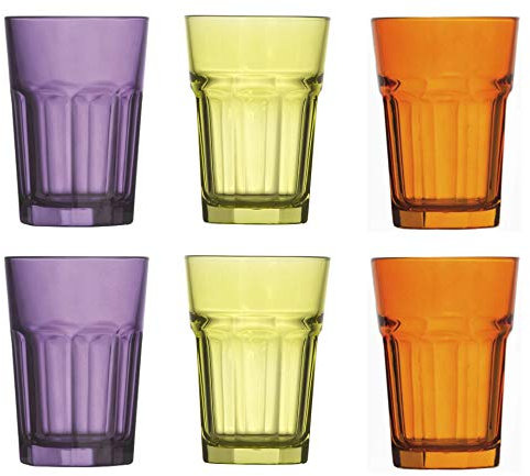Topkapi 250.880 Longdrink – 6 Stück Miami Party Nights Glas-Set XL-Gläser (36 cl) für Cocktail, Longdrink, Mojito, Saft, Wasser, Höhe ~12 cm
