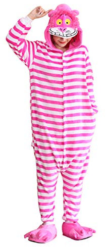 FunnyCos Adult Onesie Animal Pajamas Unisex Halloween Cosplay Costume Loungewear Cheshire Cat S