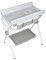 PLASTIMYR - Bañera Cambiador Bebé Extraíble | Sistema Antivuelco | Chasis Plegable y Ruedas con Freno | Incluye Tubo de Desagüe y Bandeja Portaobjetos, Flexible Flow Estrellas Gris