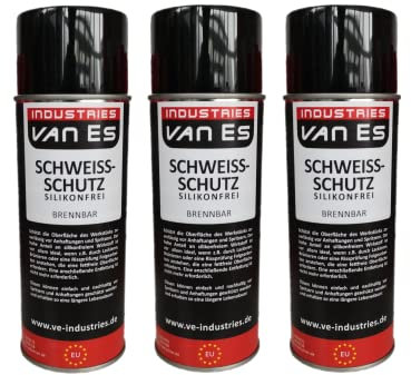 VE-INDUSTRIES 3X Schweißschutz-Spray 400ml siliconfreier Schutz Schweiß-Trennspray