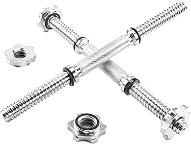Rowland Harbor Threaded Dumbbell Handles/Adjustable Dumbbell Bar Handles 38cm/14.9 Inch - Fit 1 inch Standard Weight Plate - Weightlifting Accessories - Sold in Pair