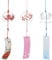 BENECREAT 3PCS Japanische Windspiele Rosa Kirsche/Rot/Blau Glas Windglocken Handgemachte Anhänger Für Geburtstagsgeschenk Und Wohnkultur
