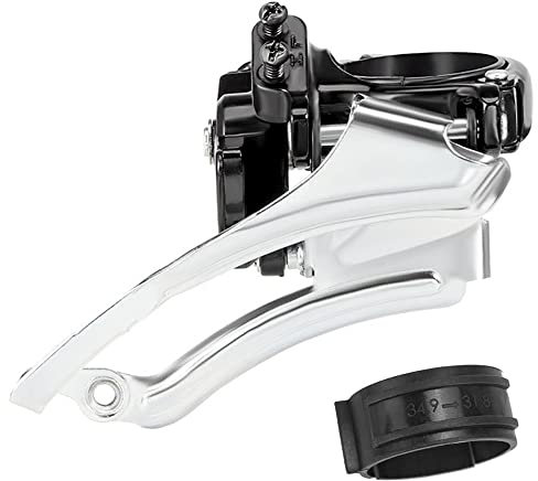 CYSKY Fahrrad-Umwerfer, 3-Gang-Klemme, 34,9 mm, mit Adapter für 31,8 mm, Unterstützung oben oder unten, Zugführung für MTB, Rennrad
