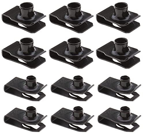 ECSiNG 20 tuercas de metal M6 M8 Lug U Tuerca Chimnea U Panel de fijación para vehículos de motor, electrodomésticos de color negro