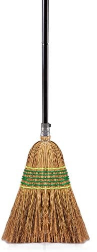 Yocada Heavy-Duty Corn Broom Commercial Indoor Outdoor Broom 59.8 Tall Perfect for Courtyard Garage Lobby Mall Market Floor Home Office Leaves Stone Dust Rubbish