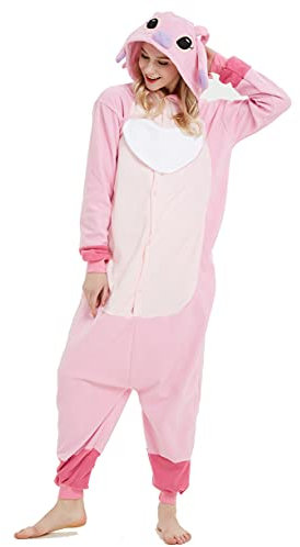 Stitch Onesie Relaxo Costume Jumpsuit Animale Relax Costume Donna Uomo Pigiama Halloween Pigiama Cosplay Adulti Carnevale Costume intero, Colore: rosa., S