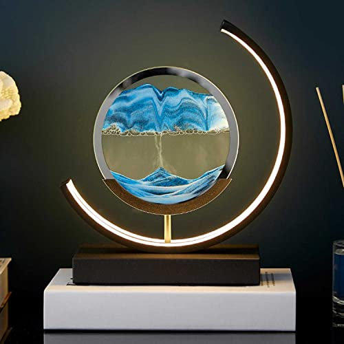 BVJKHQ Sandbilder zum Drehen, Fließende Sandmalerei, Tischlampe, Nachttischlampe Dimmbar, Kunst 3D 360° Drehbarer Treibsand Beleuchtung Dekoration Weihnachten Thanksgiving Romantisches Geschenk