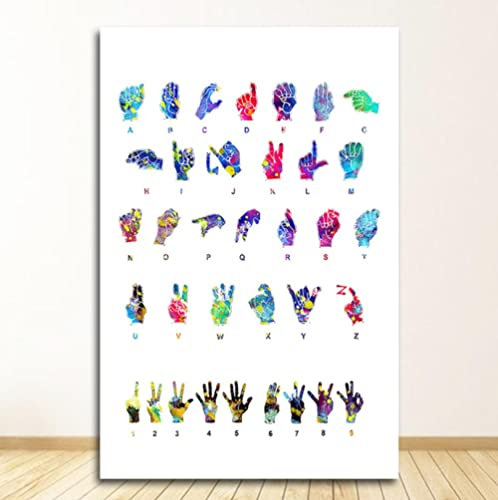 NIUBB Leinwand Wandbild Farbige Gesten Wandbild Dekoration, Bilder auf Leinwand Ölbild für Zuhause, moderne Dekoration, Dekodruck 30x40cm Kein Rahmen