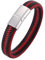 Wycian Silber Armband Freundschaft, Modabile Armband Geflochtenes Lederarmband Im Einfachen Stil 16.5CM Rostfreier Stahl für Männer Frauen