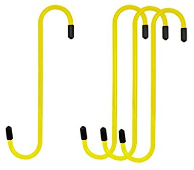 4LIFETIMELINES Ganci per pinza freno, in acciaio resistente, verniciato a polvere gialla con punte in gomma, per lavori automobilistici su asse freno e sistemi di sospensione, confezione da 4