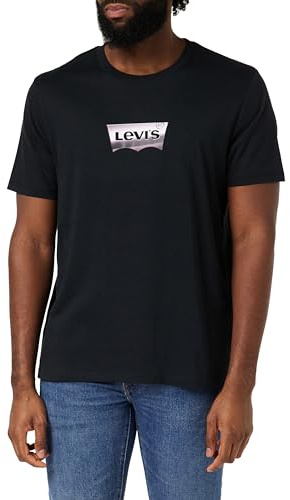 Levi's Men's Graphic Crewneck Tee T-Shirt, Chrome Batwing Caviar, XS