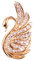Schwan Brosche Frauen Schal Mantel Mantel Glänzende Blume Abzeichen Frauen Souvenir Geschenk (Gold)