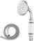 Maynosi Handbrause Retro, Nostalgie Duschkopf mit Keramikgriff, Duschkopf mit Brauseschlauch und Teflonband, Metall Handbrause, Ersatz Regendusche, Keramik mit Muster, Chrom-B