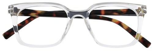 OPULIZE KOI Lesebrille - Große Rechteckige Brillenfassung - Durchsichtig - Sehhilfe für Damen, Herren - Federscharniere - R50-C - +3.00