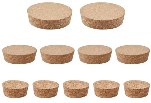 INCREWAY Lot de 11 bouchons coniques en liège pour bouteille de vin de grande taille, bouchons en bois doux naturel pour bouteille de vin, verre, bocal