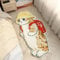 POPUPWAVE Teppich Waschbar für Schlafzimmer 40 x 120 cm, Niedlicher und lustiger Kinder-Teppich, modern, Bedruckt, weiß, unregelmäßige Form für Eingangsbereich（DREI Hunde） (Gelber Hut Katze)
