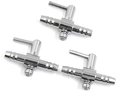 CAPASTEC Air Pump Control Valve, Stainless Steel Single Way Air Valve Distributor for Aquarium Pump Air Pump Accessories, 1.2x 0.84x 0.32 (Silver Tone 3pcs)