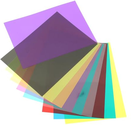 UKCOCO 10st Farbfilm Leichte Gelfilterblätter Farbbeleuchtungs-gelfilterschichten Lichtdiffusorplatten Farbige Overlays Für Durchscheinend Kunststoffplatten PVC
