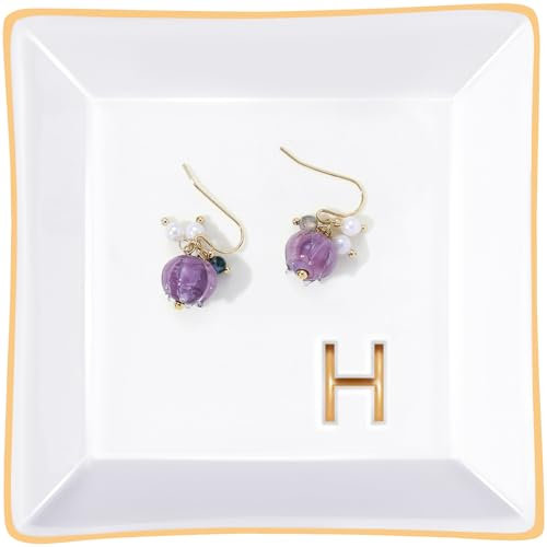 Titanape Small Trinket Dish, Unique Birthday New Home Gifts For Women Her Jewellery Tray Cute Room Decor Aesthetic Bedroom Accessories Ring Dish Holders Friendship Christmas House Warming Gifts(H)