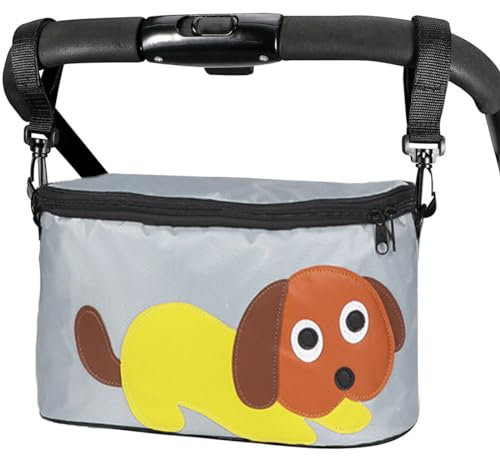 IUDWCG 1 Pcs Kinderwagentasche, universelle Aufbewahrungstasche für Kinderwagen, universelle Kinderwagentasche mit Cartoon-Design, leicht und geräumig, wasserdicht (mit Verschluss oben)