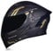 Woljay Full Face Flip Up Motorcycle Modular Helmet Integrated Motorbike Dual Visor for Adults Men Women Moped Street Racing DOT Approved (XL,Count Black Gold - Smoke Visor)
