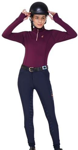 Preto Young Rider T-shirt thermique athlétique à manches longues pour filles – Vêtements d'équitation et équipement pour l'équitation (Baie/Sorbet), Baies/Sorbet, Large plus