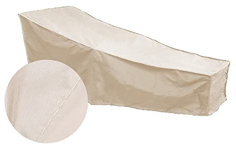 WOHPNLE Housse de Chaise Longue de Patio Imperméable, Housses de Chaise Longue D'extérieur Robustes, Housses de Meubles de Patio Durables, 208x76x41 CM(Beige)