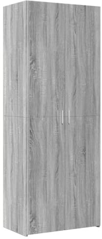 vidaXL Highboard, Hochschrank mit Stauraum, Mehrzweckschrank für Schlafzimmer Wohnzimmer, Lagerschrank Schrank Sideboard, Grau Sonoma Holzwerkstoff
