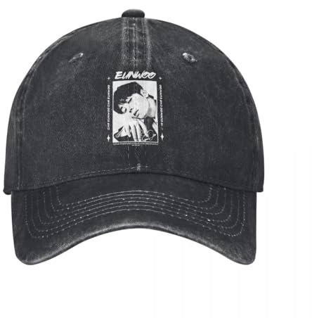 TUQIAAM Vintage Cha Eunwoo Astro Kpop Baseballmütze für Männer und Frauen, getragene Sonnenkappe, Verstellbarer Hut für Outdoor-Reisen, alle Jahreszeiten