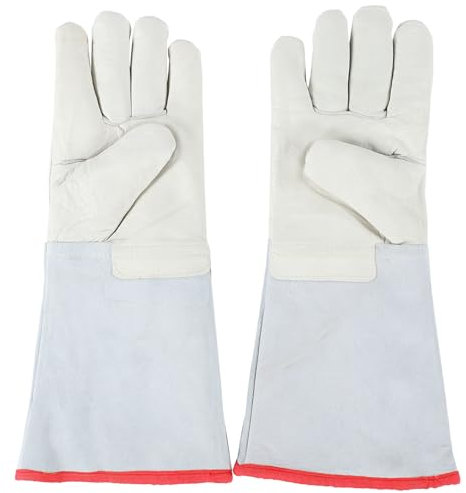 40cm Cryo wasserdichtem Rindsleder Arbeitshandschuhe, temperaturbeständig von -180℃ bis -250℃, Schutzhandschuhe für flüssigen Stickstoff und Kältespeicher