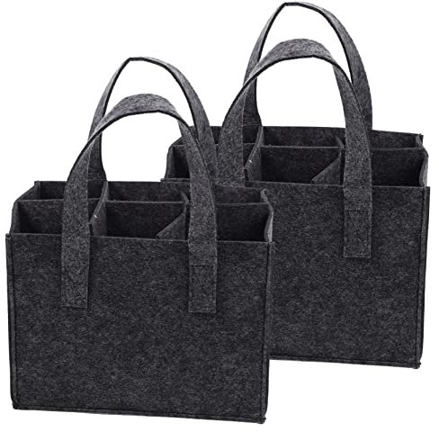 SECFOU 2 Pezzi Borsa per Vino in Feltro Porta Vino Tote Borsa per Vino Festa Borsa per Vino di Natale Borsa per Bottiglia Vino Tote Carrier Valigie Borse Organizer Borsa per Vino Rosso