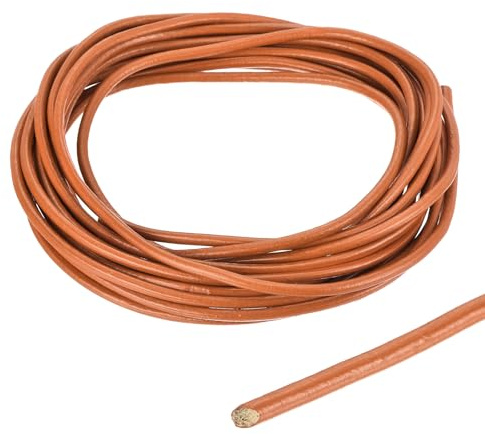 DMiotech 3mm Orange Leather Cord, 5m(5.5 Yards) Round Leather Rope Lace Leather Strings for Crafting Necklace Bracelet Beading Jewelry Making DIY Projects