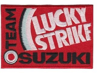 Lucky Strike Suzuki Sports Automobile Aufnäher Besticktes Patch zum Aufbügeln Applique Souvenir Zubehör