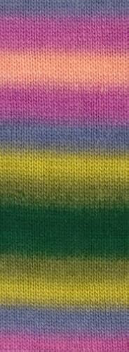 Lana Grossa Colorato Aktion 09 - Graublau/Fuchsia/Lachs/Pistazie/Kiwi/Tannengrün