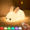 ANGKMA Nachtlicht Kinder, 7 Farben LED Nachttischlampe Babyzimmer, Silikon Stilllicht Dimmbar Touch für Geschenke für Mädchen, Cute Nachtlampe Kinderzimmer
