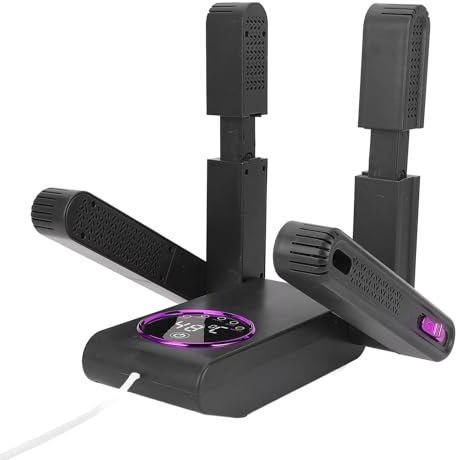 Kofferraumtrockner, Tragbarer Klappschuhtrockner mit Hitzegebläse, Timer und Verstellbarer Trockenstock, Schneller Trocknerstiefelwärmer und Handschuhtrockner für Arbeitsstiefel