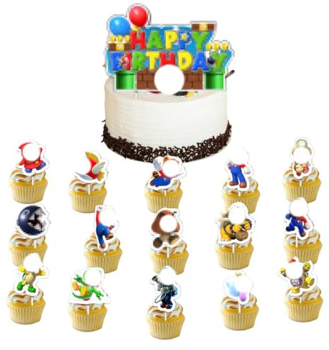 16 Stück Tortendeko für Kindergeburtstag,Party, Muffin, Kuchen Topper, Cartoon-Animationsfigur Tortendekoration