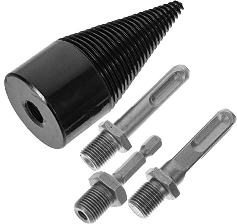 HANABASS Feuerholz Bohrkopf Holzspalter Bohrer mit Unterschiedlichen Griffen für Effektives Holzspalten Geeignet für Walnuss und Platanen und Leistungsstark