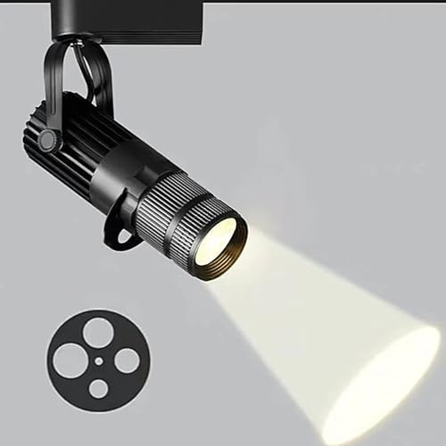 SUNBGRPYE Projecteur LED, Projecteur De ThéâTre/ScèNe Professionnel, RéGlage De L'Ouverture à 4 Niveaux, Projecteur à Zoom sur Piste, Bar, Restaurant, Projecteur Mural De Fond 25W-4000K