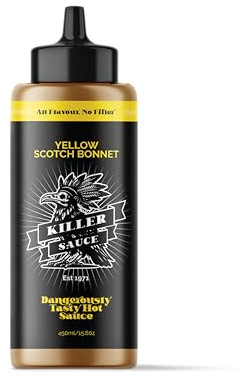 Killer Sauce Yellow Scotch Bonnet Hot Sauce – Disturbingly Tasty, Fruity Heat with a Wicked Streak | All Flavour, No Filter | Clean Ingredients, No Junk | 430g