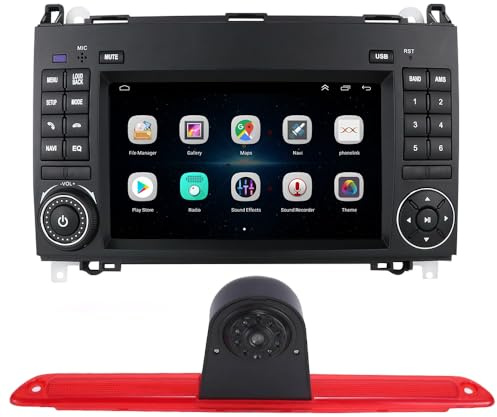 7 Android Auto Radio GPS Navigator Navigation Carplay Fit for VW Crafter Mercedes Benz Sprinter W906 mit BT FM USB RDS TPMS SWC Pip Mirror Link+HD Bremsleuchte Auto Kamera